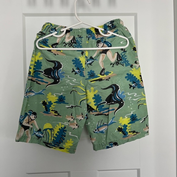 Mini Boden: Boys Green Underwater scene Swim Trunks: Size 7-8 years - Picture 2 of 4
